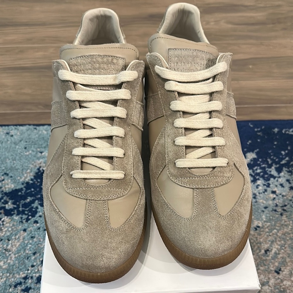 Maison Margiela Beige Suede and Leather Sneakers